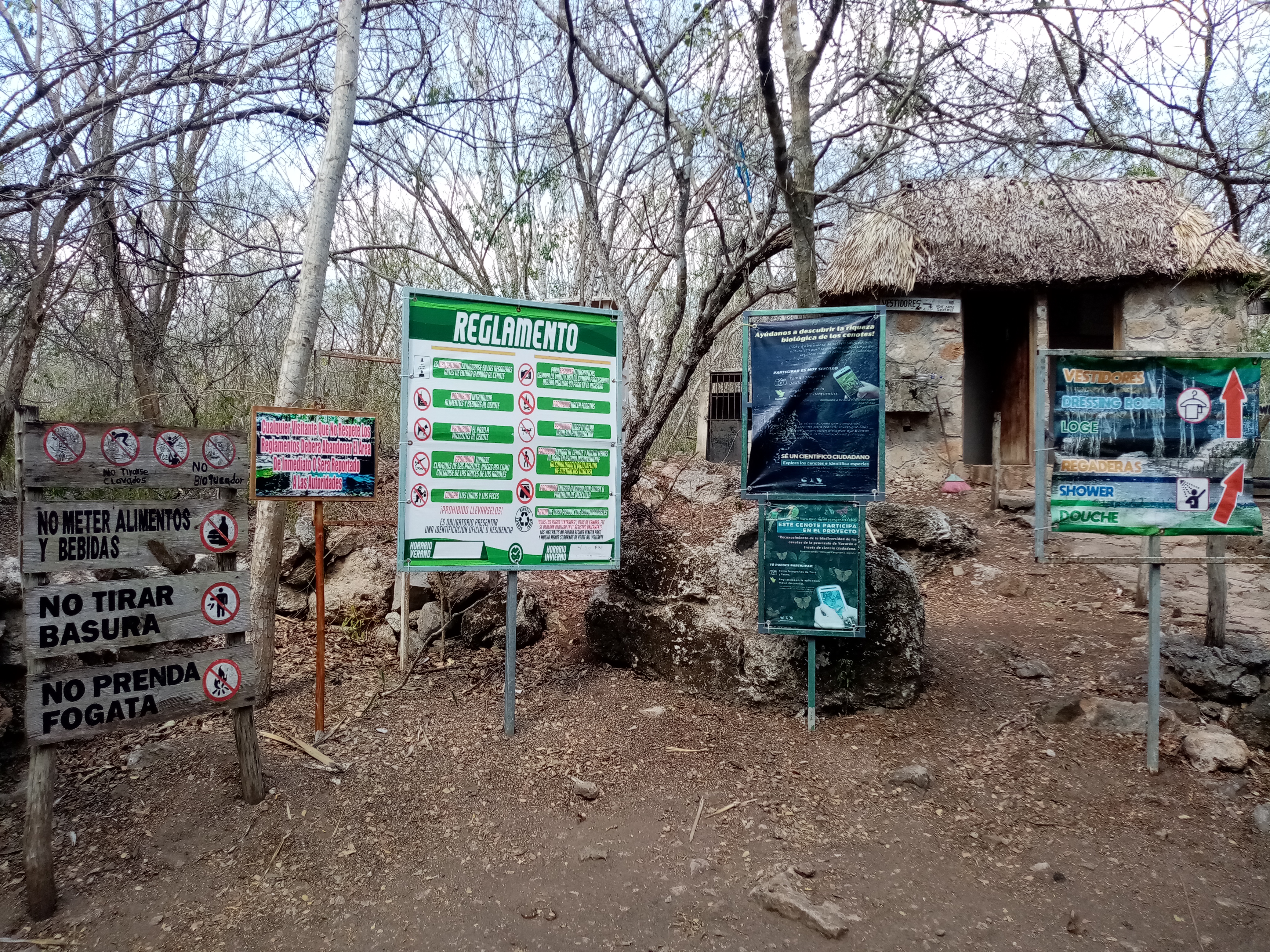 Signs for ecotourism in rural area of Mexico